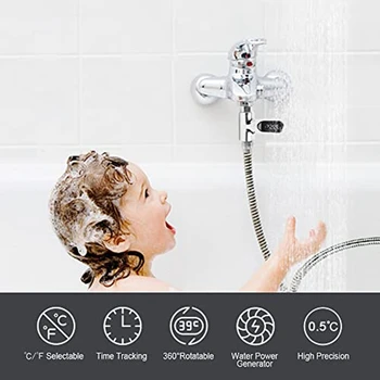 1 Комплект Термометров для воды в ванне, Светодиодный Цифровой дисплей, термометр для воды в душе