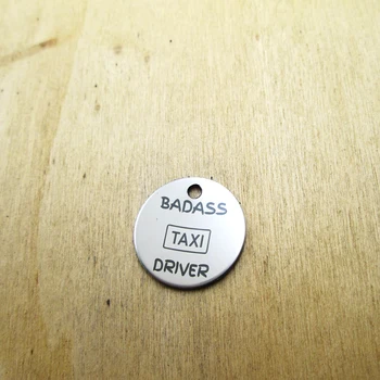 10 шт./лот-подвески для таксиста из нержавеющей стали с лазерной гравировкой 