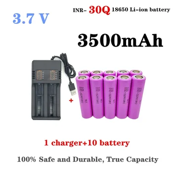 100% оригинальная литий-ионная аккумуляторная батарея истинной емкости INR 30Q 18650 3,7 В 3000 мАч, мощный разряд 20 А большой ток