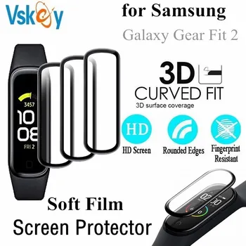100шт 3D мягкая защитная пленка для Samsung Galaxy Gear Fit 2 Smartwatch, полностью покрывающая защитная пленка (без закаленного стекла)