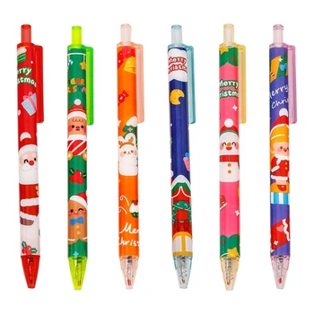 10шт Рождественская Шариковая Ручка Выдвижная Шариковая Ручка Забавные Ручки Для Письма