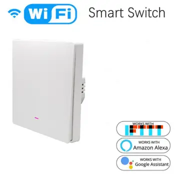 1Gang Tuya Smart Switch WiFi Плюшевый Кнопочный Переключатель 100-240 В 2400 Вт Автоматизация Умного Дома Работает С Alexa Home