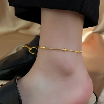 2023 Новый летний женский браслет в виде змейки золотого цвета, Короткая цепочка для ног, простой ювелирный подарок для женщин
