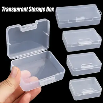 4 Размера Маленькая Квадратная Прозрачная пластиковая коробка для хранения ювелирных изделий, алмазной вышивки, пилюль из бисера, зажимов для домашнего хранения, коробок