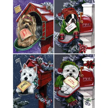 5D DIY Алмазная живопись Животные Собака Кошка Набор для вышивки крестом Полная вышивка мозаикой из стразов Домашний декор стен