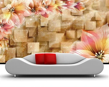 Beibehang 3D обои Большая мечта Лилия Мраморный фон Гостиная Спальня ТВ Фон Фреска фотообои papel de parede