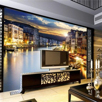 beibehang Пользовательские 3D обои Простой водный город в европейском стиле гостиная диван телевизор фоновые обои фреска 3d papel de parede