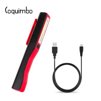 Coquimbo USB Зарядка COB светодиодный фонарик Многофункциональный светодиодный фонарик с магнитной рабочей контрольной лампой, ручка Карманный фонарь