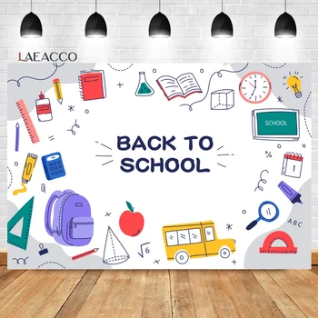 Laeacco Добро пожаловать обратно в школу, фотофон, студенты, Первый день в школе, дети, портрет ребенка, индивидуальный фон для фотосъемки