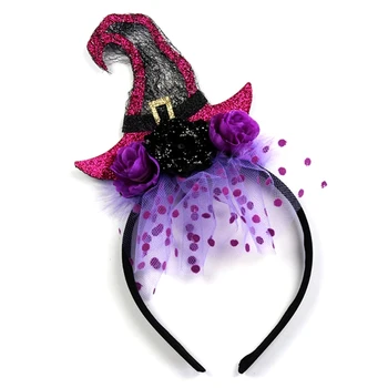 Y166 Многофункциональная шляпа ведьмы на Хэллоуин, повязка на голову, Праздничное украшение для вечеринки