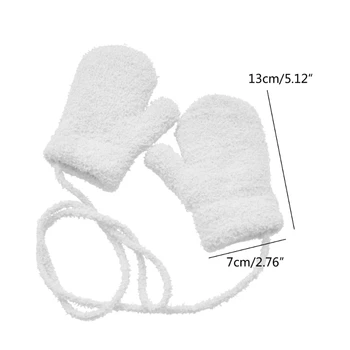 Y1UB 2 шт. Детские теплые варежки, уличные перчатки для малышей с длинной веревкой для детей 1-3 лет
