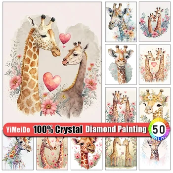 YiMeiDo 100% Картина с кристаллами и бриллиантами Картина с изображением Жирафа Сумка на молнии Алмазная вышивка Животные Стразы Мозаика ручной работы Подарок