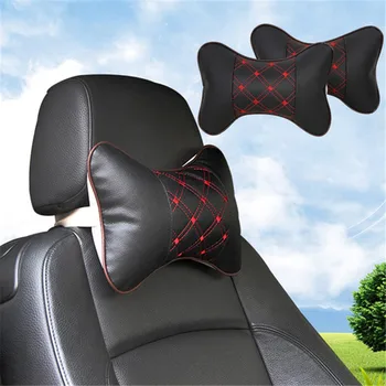 Автомобильные подушки для шеи с обеих сторон из искусственной кожи, 1 шт. в упаковке, подголовник от головной боли, высококачественная Удобная Универсальная автомобильная подушка