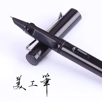 Авторучка 0,7 мм, черно-белая, для художественного письма, каллиграфическая чернильная ручка, Деловые канцелярские принадлежности, ручка для подписи с загнутым кончиком, подарочные канцелярские принадлежности