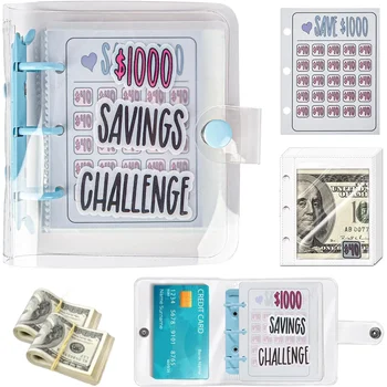 Бюджетный конверт Saving Challenge Binder 1000 Денежная книга Money Saving Binder Блокнот-органайзер для денег в матовой обложке
