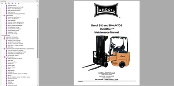 Вилочные погрузчики Landoll Bendi Drexel 12,8 ГБ Руководства по техническому обслуживанию и схемы PDF