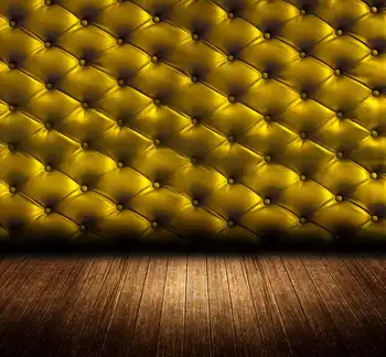 Деревянные фоны с золотым хохолком в изголовье дивана-кровати из полиэстеровой или виниловой ткани с высококачественной компьютерной печатью на стене