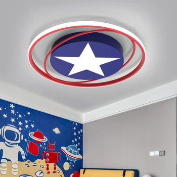 Детская комната спальня потолочный светильник минималистичный современный светодиодный потолочный светильник креативный мультфильм Америка Капитан осветительные приборы