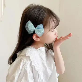 Зажим Универсальный Набор заколок для волос с цветочным узором и жемчужным бантом в Корейском стиле, Заколка для волос для девочек, Детская Заколка для волос