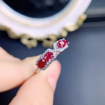 Кольцо с натуральным рубином, обручальное кольцо из стерлингового серебра 925 пробы, женские роскошные ювелирные изделия по бесплатной почте, женский бутик оригинальных ювелирных изделий