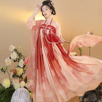 Красные костюмы для косплея в китайском стиле Hanfu Женское платье для сцены Танцевальное платье Hanfu Выпускной Вечерний подарок на День Рождения