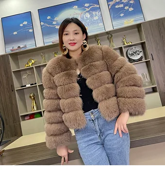 Лидер продаж, осенне-зимняя новая импортная шуба из цельного лисьего меха, женская короткая модная шуба корейского кроя, утолщенная