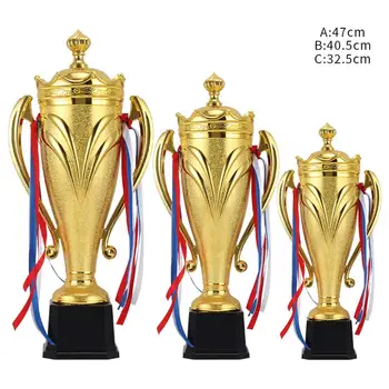 Материал PP Награда победителя Кубок с трофеями Золотой цвет Универсальная гладкая поверхность Выигрышные призы Легкий вес для детских соревнований