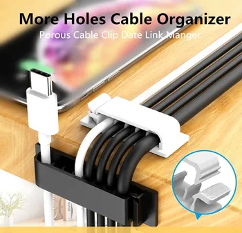 Многоцелевые отверстия Органайзер для кабелей Зажимы для намотки проводов Управление шнуром USB Зарядное устройство Держатель для мыши Клавиатура Автомобильный Протектор Менеджер