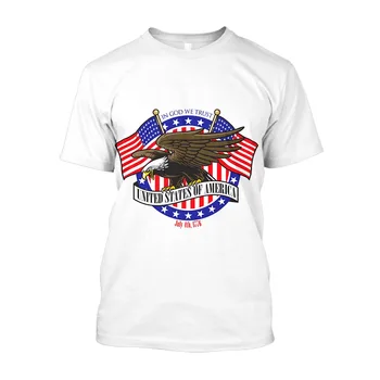 Мужская футболка с изображением американского символа, флага и орла, гладкие свободные повседневные футболки большого размера, модная уличная одежда унисекс