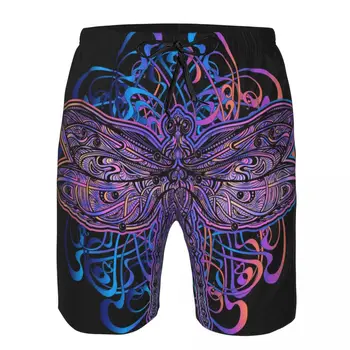 Мужские пляжные короткие шорты для плавания с духовным эзотерическим тотемом Dragonfly, спортивные шорты для серфинга, купальники