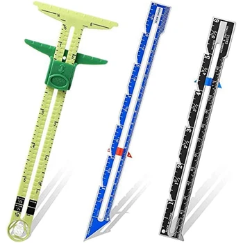 Набор инструментов для шитья из 3шт скользящих датчиков, измерительные швейные датчики для начинающих, вязания, рукоделия, принадлежности для шитья