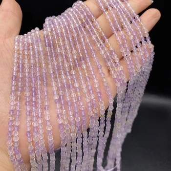 Натуральный фиолетовый флюорит, полудрагоценные камни, Ограненные свободно расположенные бусины Для изготовления изысканного ожерелья, браслета и ювелирных изделий своими руками