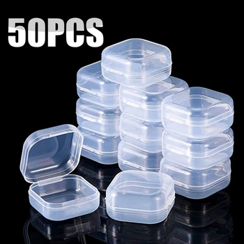 Портативные прозрачные мини-пластиковые контейнеры Прозрачная коробка для хранения предметов рукоделия, лекарств, пыли, затычек для ушей, упаковки ювелирных изделий.