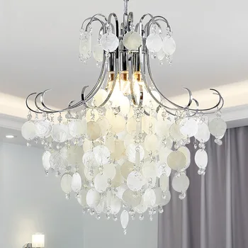 Потолочные люстры в виде ракушки в скандинавском стиле, Романтический подвесной светильник для гостиной, спальни, подвесной светильник, люстры для домашнего декора