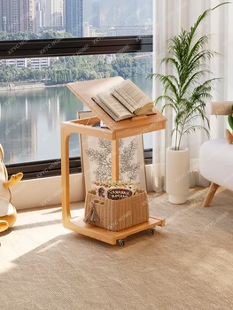 Приставной столик для дивана Передвижной Маленький Журнальный столик на колесиках Чайный столик Прикроватный Квадратный Боковой Шкафчик Маленькая квартира