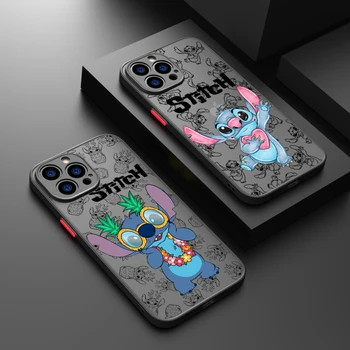 Симпатичное Аниме Disney Stitch Для Apple iPhone 14 13 12 11 XS Mini Pro Max 8 7 6S 6 XR X Plus Матовый Полупрозрачный Чехол Для Телефона