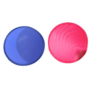 Складной круглый веер из 2 предметов-красный и синий