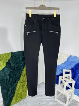 Совершенно Новые Модные мужские высококачественные повседневные черные прямые джинсы C544