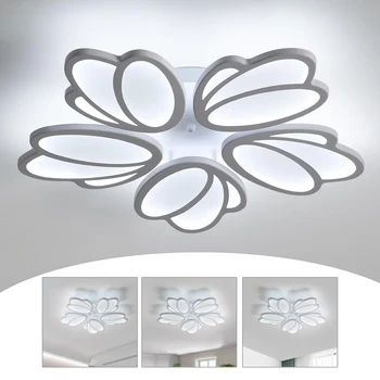 Современный потолочный светильник, светодиодный потолочный светильник мощностью 59 Вт, акриловые потолочные светильники White Tulip, для спальни, кухни 6500K Холодный белый