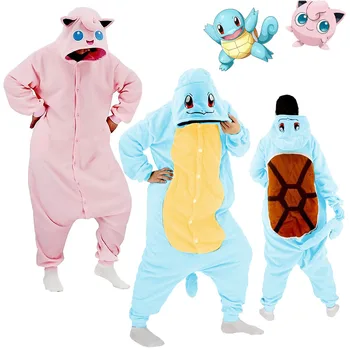 Цельная Пижама с Покемоном Gengar Snorlax Jigglypuff Squirtle Bulbasaur, Пижамы для Вечеринок, Комбинезоны для Взрослых, Детская Домашняя Одежда