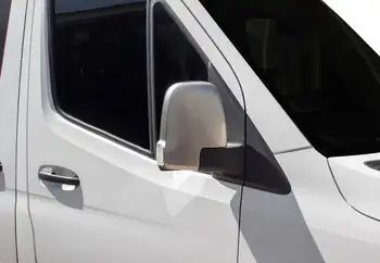 Чехлы на зеркала Mercedes Sprinter W907 (2018 2022) -2 шт. -St. Сталь - матовая
