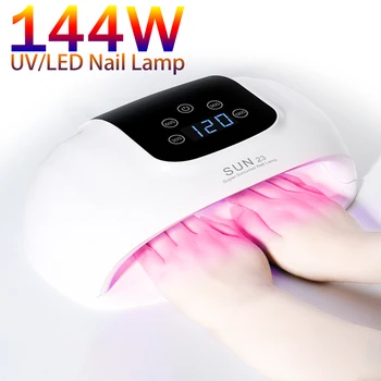 144 Вт УФ светодиодная лампа для ногтей Электрическая быстросохнущая Профессиональная сушилка для гелевых ногтей, лампа для маникюра, завивки ногтей для всех видов гелевых лаков для ногтей