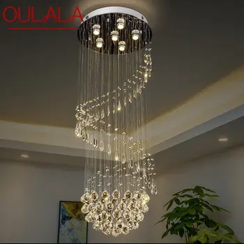 OULALA Современный Хрустальный Подвесной Светильник LED Luxury Creative Rotate Chandelier Лампа для Домашней Гостиной Двухуровневой Виллы
