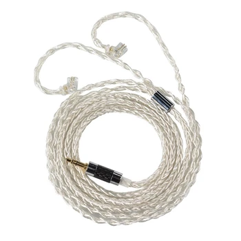 QX2B Профессиональный кабель для наушников, 8-прядный утолщенный посеребренный провод Наслаждайтесь чистым и насыщенным звуком с кабелем для наушников