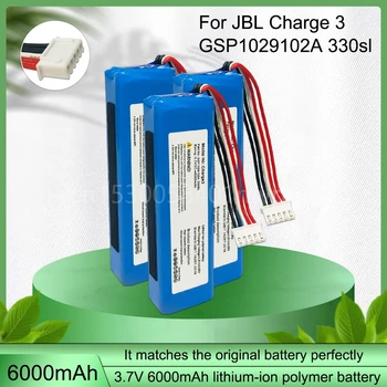 Аккумуляторная батарея 6000 мАч 3,7 В GSP1029102A 330SL для замены аккумуляторов беспроводных динамиков Bluetooth JBL Charge 3 Charge3
