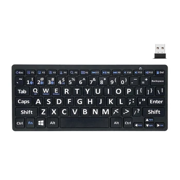 Беспроводная клавиатура для пожилых людей, совместимая с Bluetooth, с печатью крупным шрифтом 2.4G