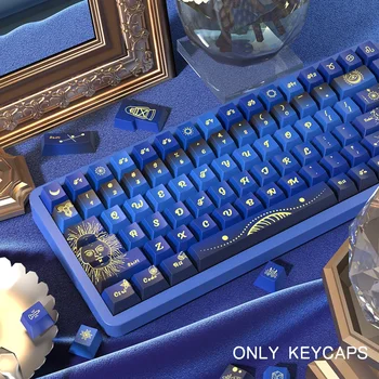 Божественные колпачки для ключей, вишневый профиль, синий колпачок для ключей, персонализированный колпачок для механической клавиатуры с клавишами 7U и ISO