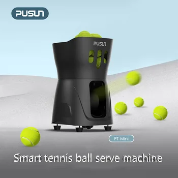 Мини-тренажер для игры в теннис PUSUN, автоматический робот для метания мяча в помещении с сеткой для мяча для начинающих, портативный Легкий