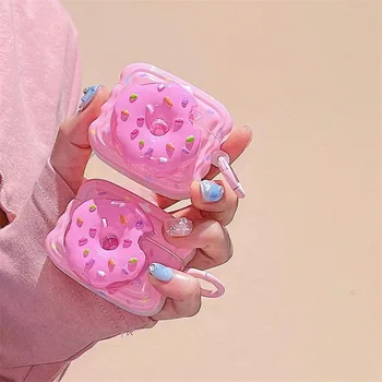 Модный Милый 3D Розовый чехол для Bluetooth-гарнитуры в виде Пончика для Airpods 1 2 3 Pro Pro2 Airpods Case, Любимый Девочками