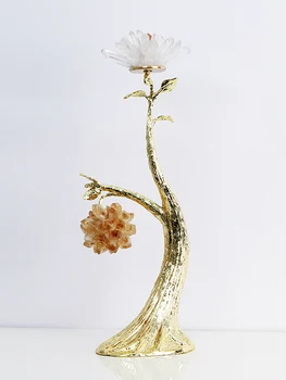 Натуральный кристалл оригинальный камень денежное дерево счастливый цветок украшения винного шкафа домашняя гостиная денежное дерево подарок мягкие украшения